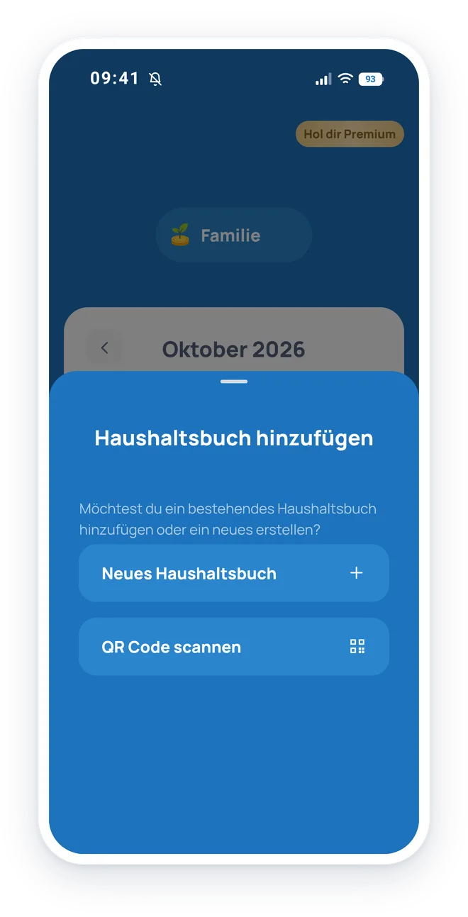 Haushaltsbuch per QR-Code teilen