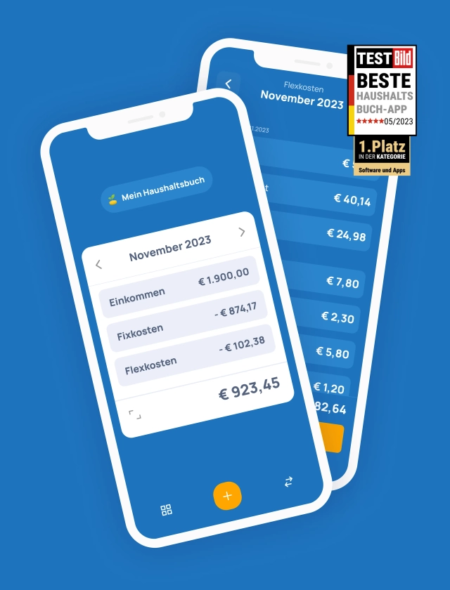 Die App von GELD VERSTEHEN auf zwei Smartphones